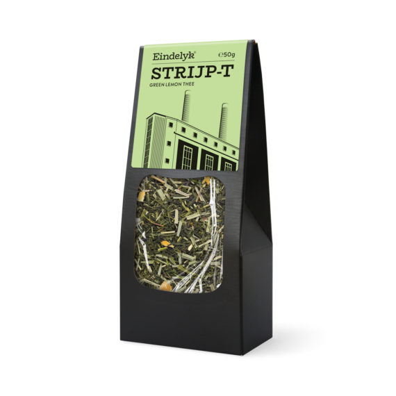 Strijp-T Green Lemon thee van Eindelyk. Strijp-T is een bruisende en dynamische werkomgeving. Behalve om 15u 's middags. Dan is het daar pauze. Theepauze.